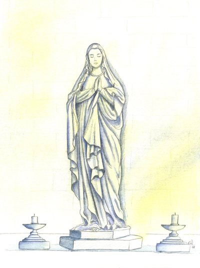 Una estatua de la Santísima Virgen María de Elizabeth Wang