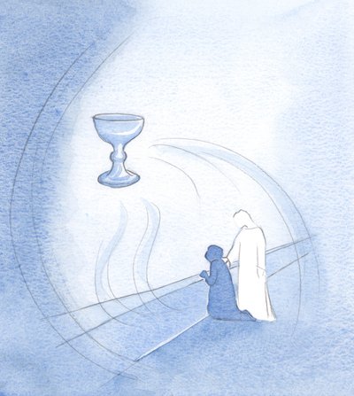 Mientras me inclinaba ante Su Preciosa Sangre, Él me levantó, porque esa santa noche de Pascua era un tiempo de alegría, no de penitencia. de Elizabeth Wang