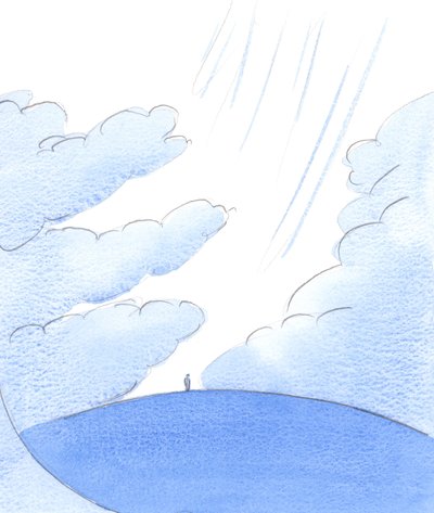 Así como solo una fuerza poderosa puede empujar las nubes sobre la tierra, solo la oración contemplativa poderosa abre un 