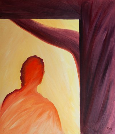 Al mirar a Cristo en la cruz vemos que el verdadero significado del amor es la entrega y el sacrificio, 2000 de Elizabeth Wang