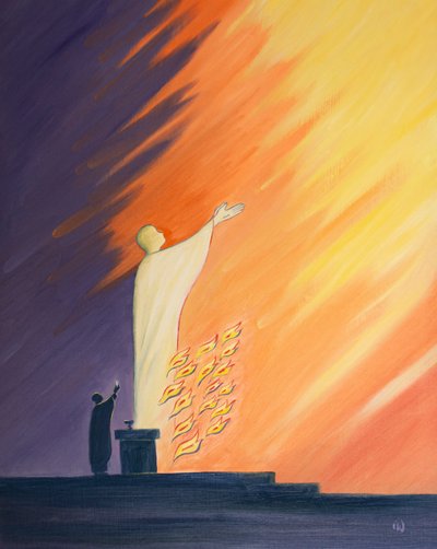 En la Misa oramos con Cristo que se dirige al Padre en el ardiente amor del Espíritu Santo, 2000 de Elizabeth Wang