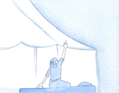 Al menor rastro de verdadera contrición en la oración, es como si tocáramos a Dios, quien derrama su perdón como lluvia, 2002 de Elizabeth Wang
