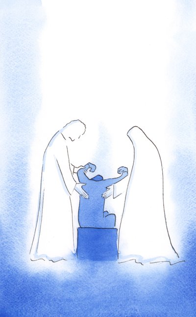 Cristo y Nuestra Señora siempre están dispuestos a ayudarnos. Su asistencia es tierna, personal e incesante, hasta el Cielo, 2002 de Elizabeth Wang
