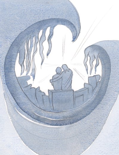 Cristo viene gustosamente a nosotros en oración para ayudarnos a despejar nuestras almas del pecado y el resentimiento. Quiere que confiemos en Él y no nos preocupemos, 2000 de Elizabeth Wang