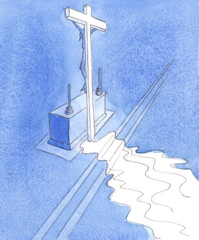 Cristo, en su vida terrenal, ofreció el Sacrificio para terminar con todos los sacrificios, aunque no merecía nada más que amor, honor y gloria, 2003 de Elizabeth Wang