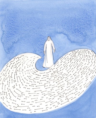 Cristo ve, como si estuviera desplegado como una imagen ante Él, a toda la humanidad, desde el primer hombre, hasta el momento de la plenitud en la Parusía, cuando Cristo vendrá en gloria de Elizabeth Wang