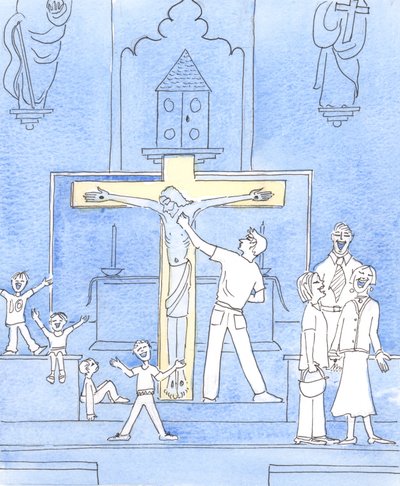 Cristo ve nuestro comportamiento en la iglesia: algunos malos comportamientos debido a la ignorancia, otros debido a la negligencia o la falta de amor por Él. de Elizabeth Wang