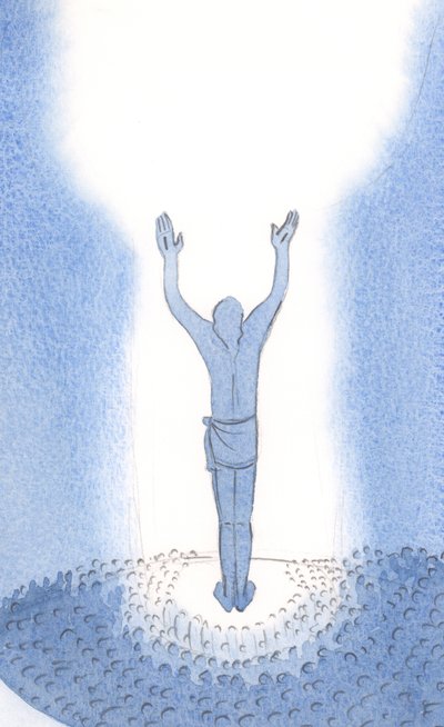 Cristo está entre nosotros en la Misa y reza por los pecadores ofreciendo Su Sacrificio de una vez por todas de Elizabeth Wang