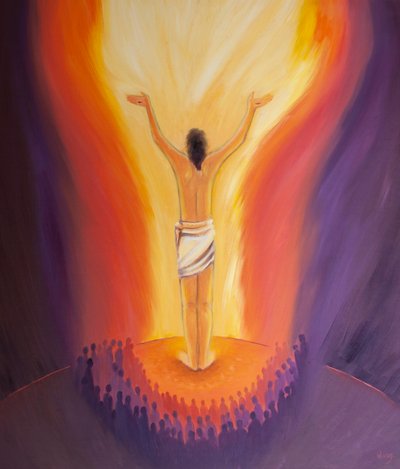 Cristo está entre nosotros en la Misa y ora por los pecadores ofreciendo Su Sacrificio único de Elizabeth Wang