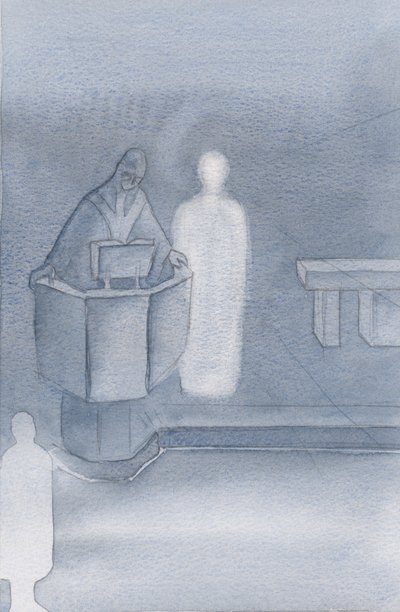 Cristo estaba al lado del sacerdote que leía el Santo Evangelio para todos nosotros, que era la propia palabra de Cristo de Elizabeth Wang