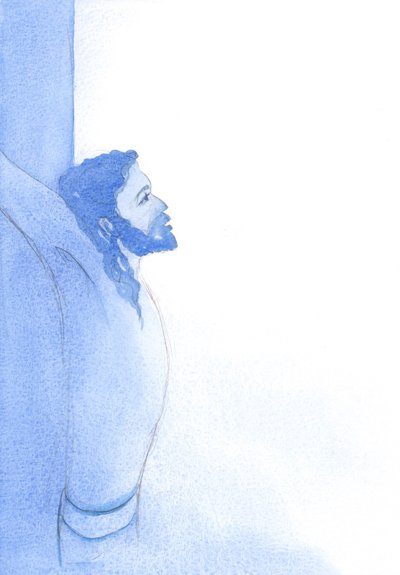 Cristo, verdadero hombre, amó a sus semejantes con Su amor divino, "en una reparación infinita por todas sus ofensas". de Elizabeth Wang