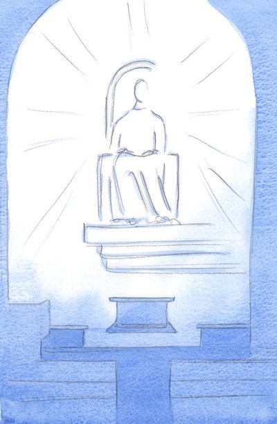 Cristo estaba sentado en un trono celestial, dentro de nuestro Santuario. Cristo nuestro Dios es digno de los sufrimientos que soportamos por amor a Él de Elizabeth Wang