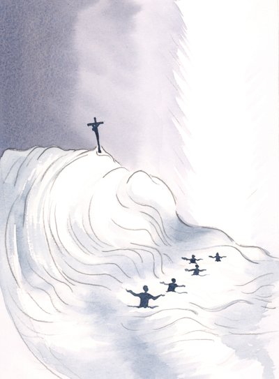 La Preciosa Sangre de Cristo fue derramada en una torrencial inundación, para todas las edades, para que podamos bañarnos en ella de Elizabeth Wang