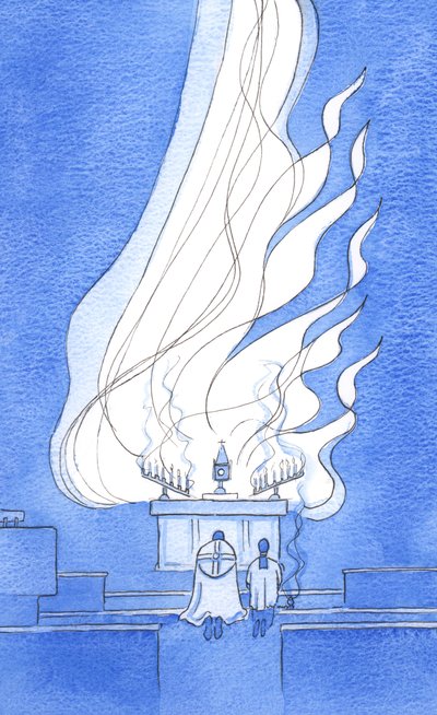 La Presencia Real de Cristo en el altar es tan gloriosa, que es como si un fuego de alabanza y gloria se elevara hacia el Padre de Elizabeth Wang