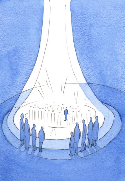 El Sacrificio de Cristo - ofrecido desde la tierra - es como un faro de luz ante el Cielo de Elizabeth Wang