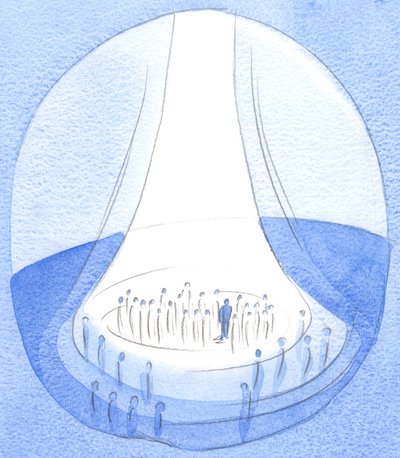 El Sacrificio de Cristo - ofrecido desde la tierra - es como un faro de luz ante el Cielo de Elizabeth Wang