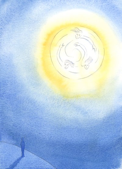 Cada persona en la tierra, marcada por el pecado original, está invitada a compartir la vida de las Tres Personas Divinas, Un Dios, que viven en infinita alegría y resplandor de Elizabeth Wang