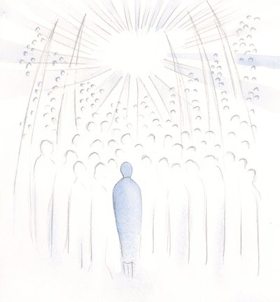Cada persona por la que oramos es levantada a la luz de Dios y ayudada por las oraciones de los santos, 2000 de Elizabeth Wang