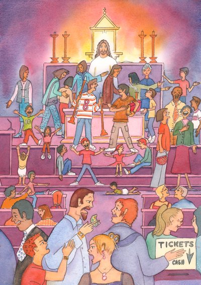 Desde el tabernáculo, Cristo mira con tristeza, al ver Su santa 