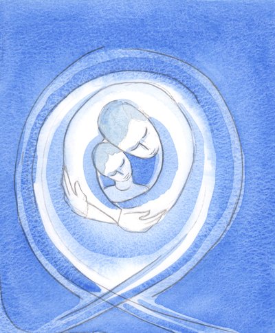 Dios Padre nos ama a cada uno de nosotros con un amor apasionado, y nos sostiene en su tierno abrazo de Elizabeth Wang