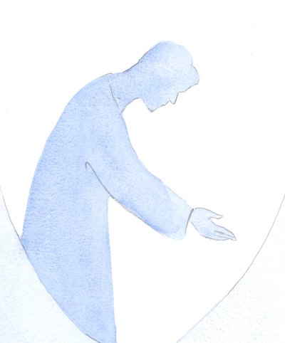 Vi a Jesús extendiéndose hacia otros, enseñándome a imitar Su saludo a los demás, Su ayuda, enseñanza y consuelo, en "verdad y amor". de Elizabeth Wang