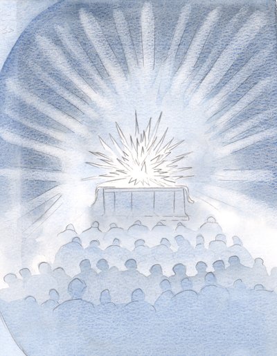 Vi el fuego blanco del sacrificio en el altar, y el resplandor y la gloria del verdadero Sacrificio de Cristo de Elizabeth Wang