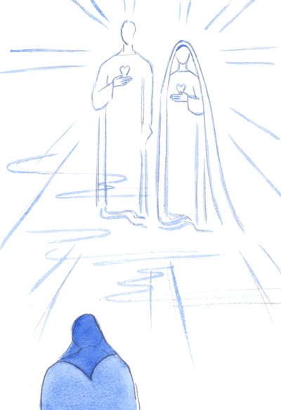 Se me mostraron los Dos Corazones: del Cristo sin pecado y de Su Madre Inmaculada, en la Luz Radiante del Cielo, 2002 de Elizabeth Wang