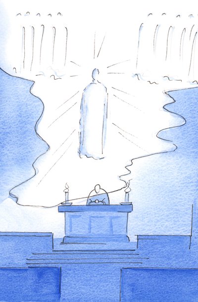 Era como si el suelo del cielo mismo se extendiera sobre el altar, de modo que Cristo estaba presente tanto en el cielo como en el altar. de Elizabeth Wang
