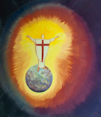 Jesucristo es nuestro Sumo Sacerdote que intercede por nosotros ante el Padre en cada Misa, 2000 de Elizabeth Wang