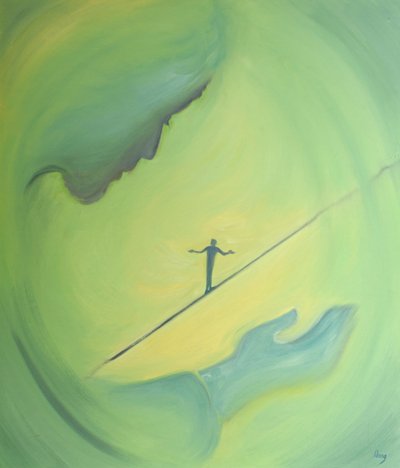 Jesús puede ayudarnos a mantener nuestro equilibrio, cuando estamos a punto de caer en el orgullo o la desesperación, 2000 de Elizabeth Wang