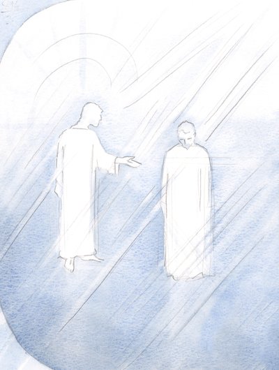 Jesús honra a San José, su padre adoptivo, y nos pide que admiremos sus virtudes y pidamos sus oraciones. de Elizabeth Wang
