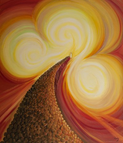 Jesús está en el corazón de la Divinidad, se regocija en nuestra alabanza al Padre, y anhela que nos unamos a Él en el Cielo. de Elizabeth Wang