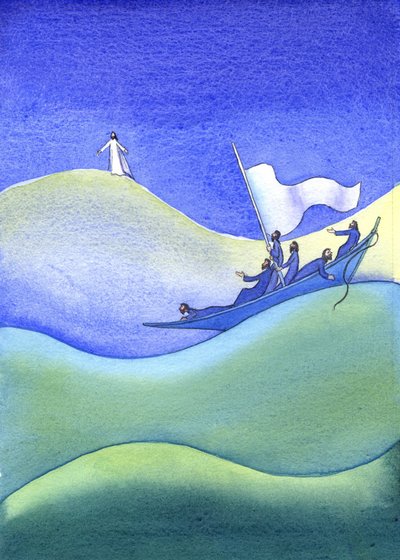 Jesús camina sobre el agua, 2001 de Elizabeth Wang
