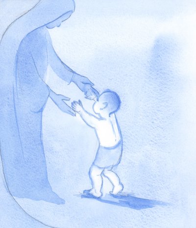 Así como Cristo caminaba con paso firme, sostenido por Su Madre, nosotros podemos caminar como niños simples y confiados, sin miedo y con esperanza de Elizabeth Wang