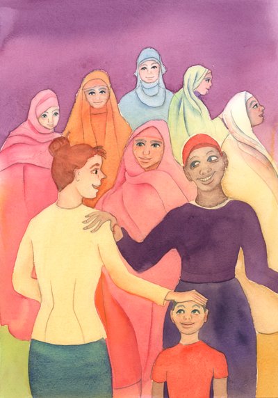 Así como una madre se deleita en todos sus hijos, con todas sus diferencias, así Dios se deleita en las diferentes razas a las que pertenecemos, con nuestras diversas diferencias, 2004 de Elizabeth Wang