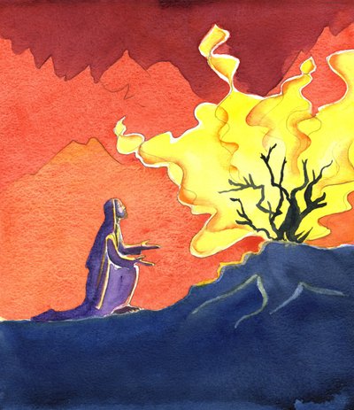 Moisés y la zarza ardiente, 2001 de Elizabeth Wang