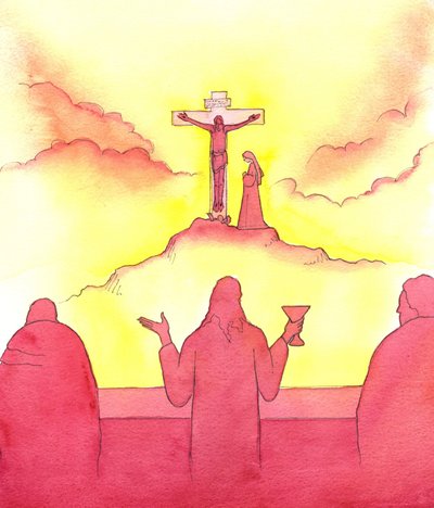 La noche antes de morir, Jesús instituyó la Sagrada Eucaristía, en la Última Cena, 2001 de Elizabeth Wang