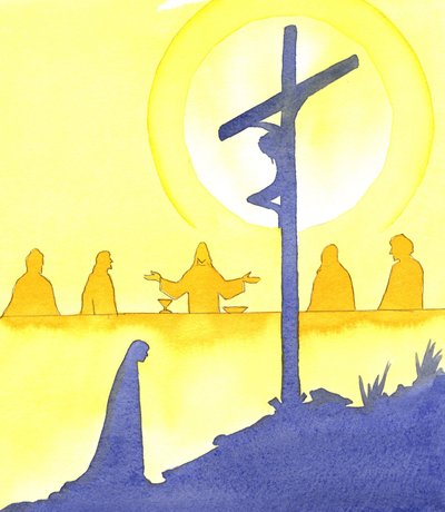 La noche antes de morir, Jesús instituyó la Sagrada Eucaristía, en la Última Cena, 2001 de Elizabeth Wang