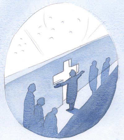 La oración es como una puerta donde hacemos una pausa en la actividad, para conectarnos con la vida del Cielo, 2000 de Elizabeth Wang