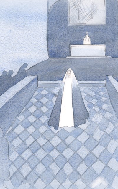 Ella, pura como Cristo, se encontraba entre estos frailes dominicos en Oxford que viven para Su Hijo, atados por sus votos triples, 2000 de Elizabeth Wang