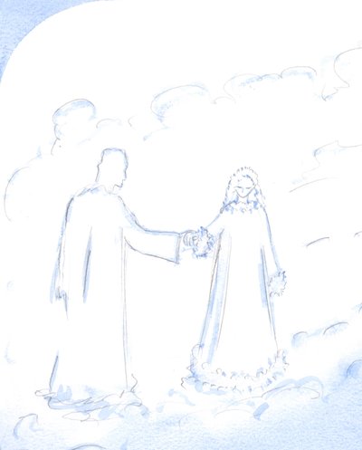 La nieve, explicó Cristo, es un buen símbolo de la radiante pureza de su Inmaculada Madre, a quien tanto ama, 2002 de Elizabeth Wang