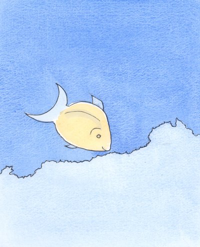 Alguien que busca ávidamente nuevas devociones es como un pez que busca comida, día tras día, en la Barrera de Coral, 2003 de Elizabeth Wang