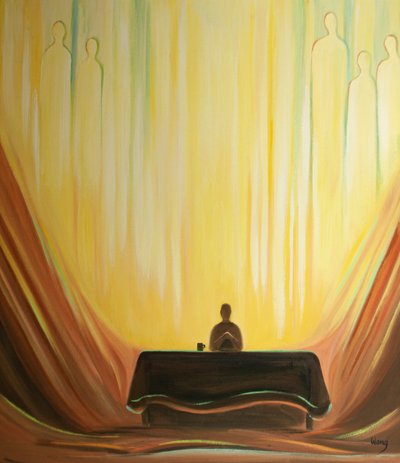 El agradecimiento por la comida, en nombre de Cristo, es un agradecimiento divino, hecho en santa compañía, 2001 de Elizabeth Wang