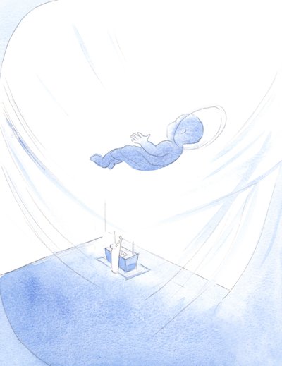 El Niño Jesús se ofreció al Padre en la Misa de Medianoche en Navidad, ofreciendo amorosamente su vida para la gloria del Padre. de Elizabeth Wang