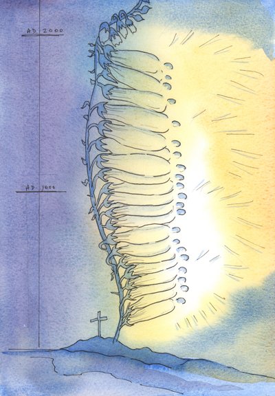 La Iglesia emite brotes vivos de santidad para florecer en cada época, 2003 de Elizabeth Wang