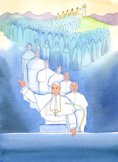 El Papa, el Obispo de Roma, es el principal Obispo y el foco de unidad en la Iglesia de Elizabeth Wang