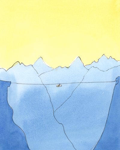 El viaje de la vida a la muerte es como estar en un teleférico entre dos montañas, 2004 de Elizabeth Wang