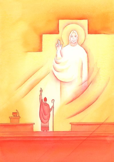 A través de cada obispo que está en comunión con el Papa, Dios Padre nos santifica, enseña y guía, 2002 de Elizabeth Wang