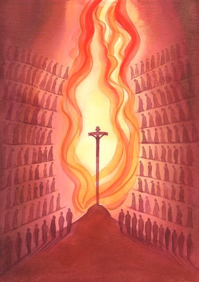 A través de la Misa, cada generación del pueblo de Dios está presente en el único Sacrificio de Cristo mientras se representa en el altar de Elizabeth Wang