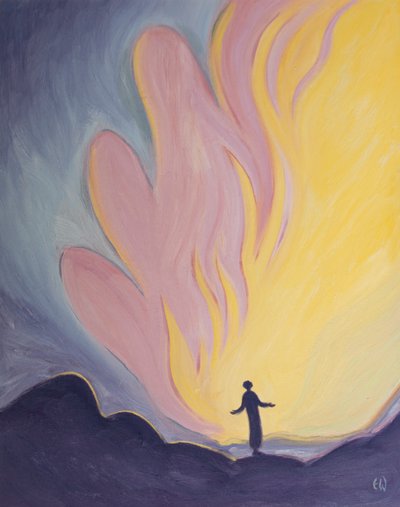A través del don de la contemplación, un alma puede vislumbrar el asombroso fuego de amor que es la Santísima Trinidad, 2000 de Elizabeth Wang